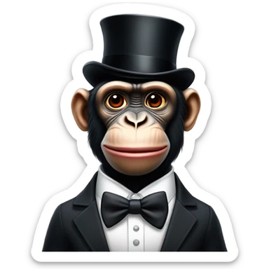 Chimpanzee butler red lips sticker