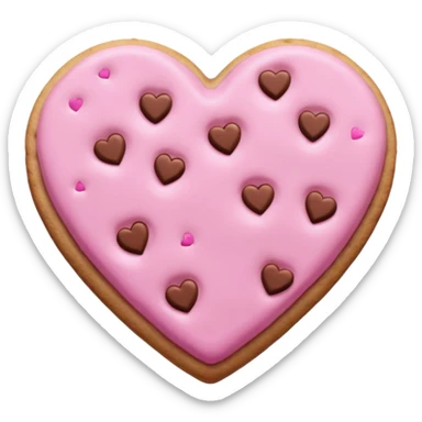 Heart cookie with pink chips  sticker