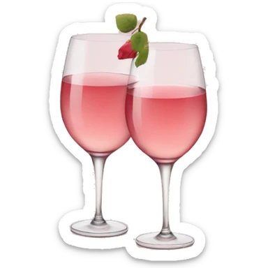 Two glasses of rose wine are clinking sticker