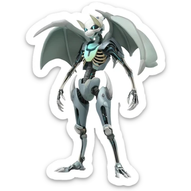 futuristic Skeleton-Cyborg-Manectric-Electrike-Salandit-Cubone-Umbreon-Marowak-Draco-Fakémon-hybrid-creature (full body), 4 legs sticker