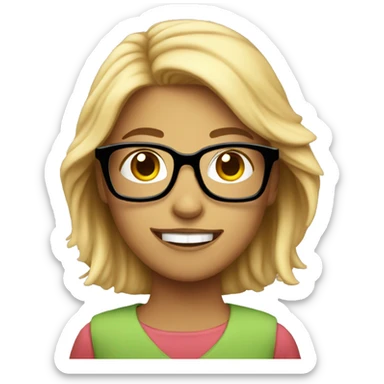 Nerdy starstruck apple fangirl sticker