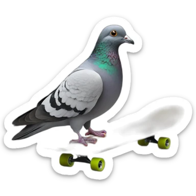 Pigeon on a skateboard sticker