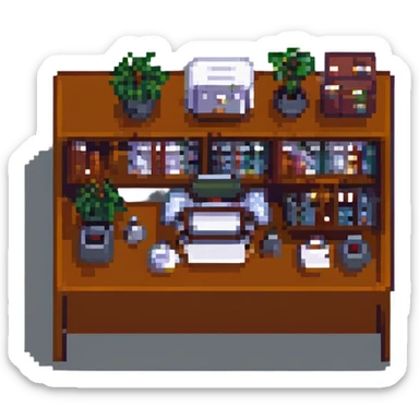 pixel art of the office from FNAF 1 sticker