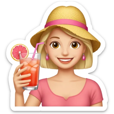 smiling emoji with a Paloma drink  sticker
