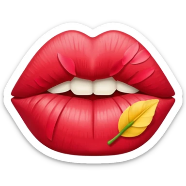 Lips made of flower petals sticker