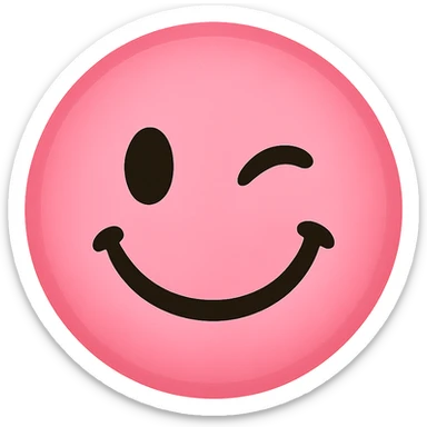 pink winking emoji sticker