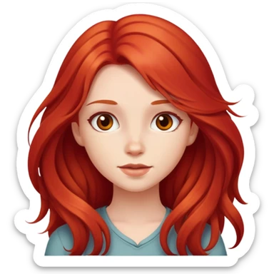 Cute girl with red long hair charismatic  sticker