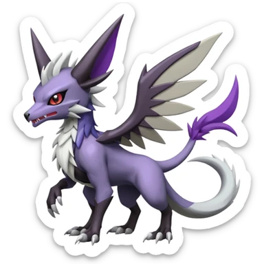 Noivern-Mightyena-Silvally-Fakémon-hybrid-creature (full body)  sticker