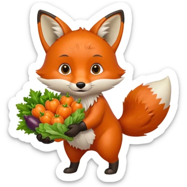 renard qui vend des légumes sticker