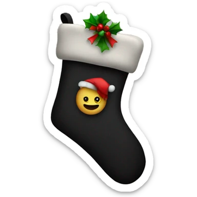 Black Christmas stocking sticker