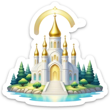 White and Golden Divine Holy Glorious Shiny Sparkly Scenic Scenery Deco Fakémon sticker