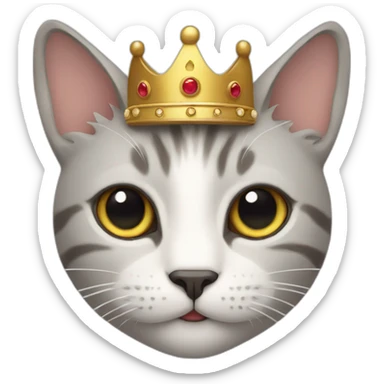 Cat with crown sticker