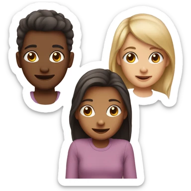 3 siblings 1 boy 2 girls  sticker