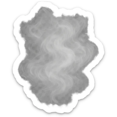 a swirling white mist cloud, slightly see-through, not very dense, like walking in a steam room, transparent background sticker