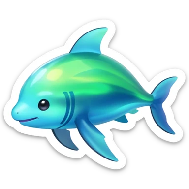 Shiny Glowing Bioluminescent Translucent Luminescent ET-Amaura-Aurora-Gible-Purloin-Pokémon (full body) sticker