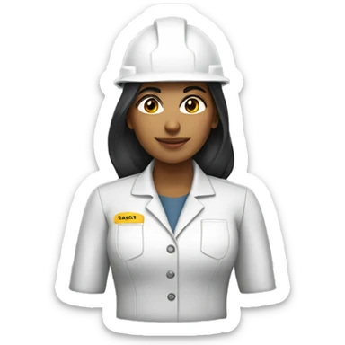 Indian woman electrical engineer with white helmet  sticker