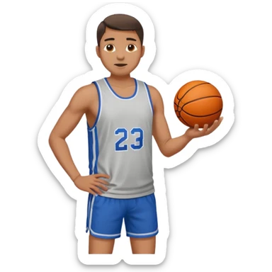 A man with a basketball, shooting it sticker