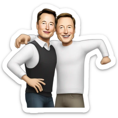 Elon musk dance with steeve jobs  sticker