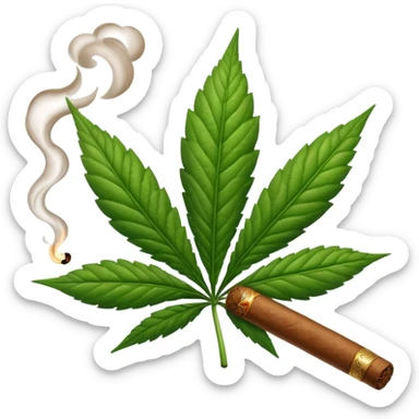 marijuana leaf with cigar sticker