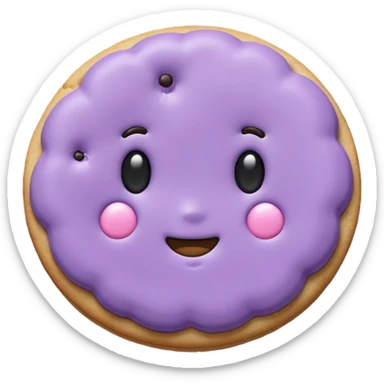  a pastel purple cookie with soft crumbly  sticker