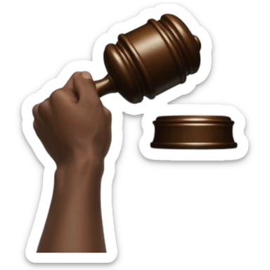 Gavel in black mans hand sticker