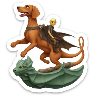 Vizsla riding dragon  sticker