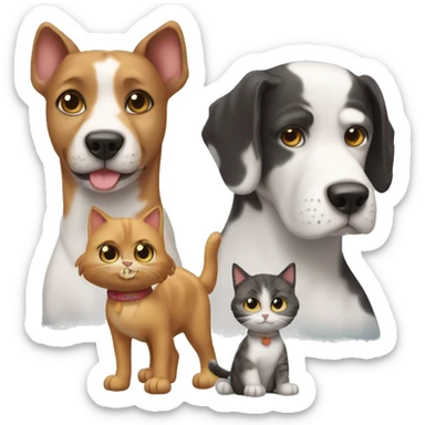 3 dogs 2 cats sticker
