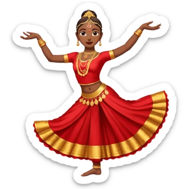 Bharatanatyam dancer in a full length dance pose sticker