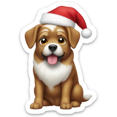 A dog dressed as santa claus  sticker
