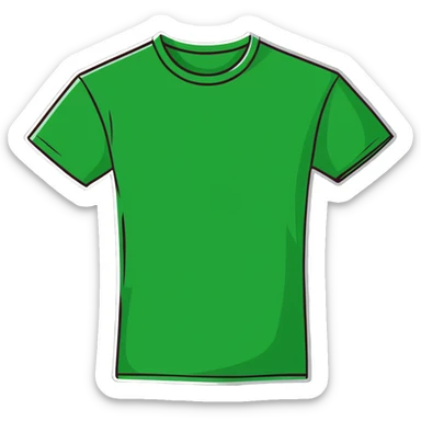 green t-shirt, simple, clear sticker