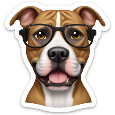 perro pitbull cn cadena y gafas sticker
