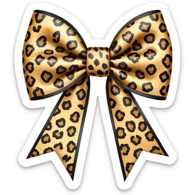 Leopard print bow sticker