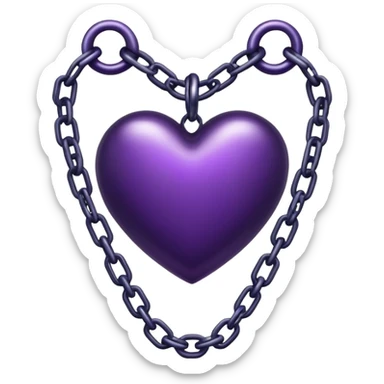 Dark purple heart in chains sticker