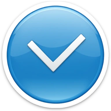 blue check mark inside a circle sticker