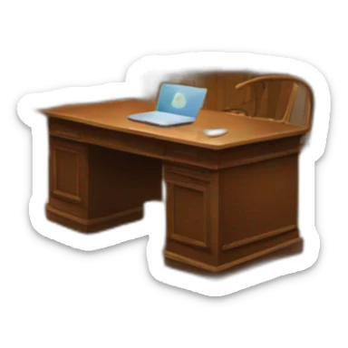 desk in a library sticker