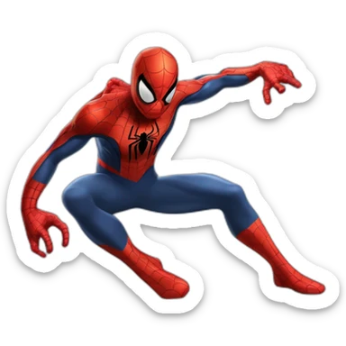 Spiderman con la máscara y la telaraña que sale de la mano y que aparezca el nombre Santiago sticker