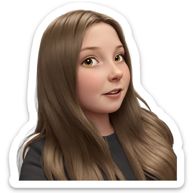 realistic portrait of girl sticker