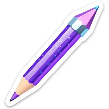 Glitter Purple and Cian pencil hand write  sticker