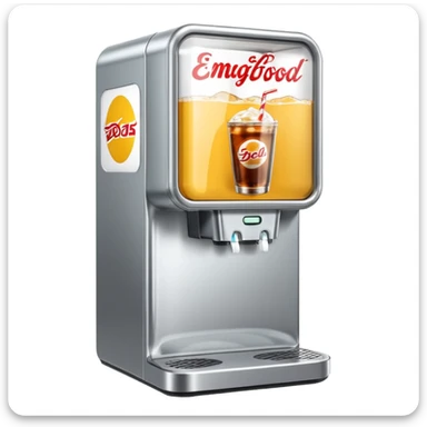 Digital soda dispenser in a fast food restaurant background  sticker