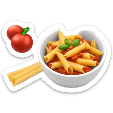 penne with red sauce in a bowl with mushroom pieces  sticker