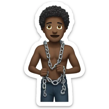 black man with broken chains around his wrists sticker