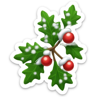 mistletoe snow sticker