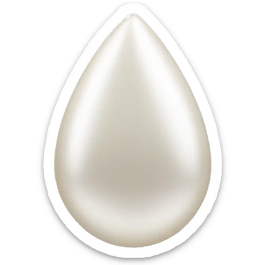 White pearl teardrop shape sticker