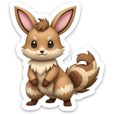 Lopunny-Eevee-Furret-Linoone-fusion (full body) sticker