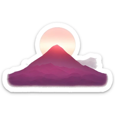 Pink rising sun sticker