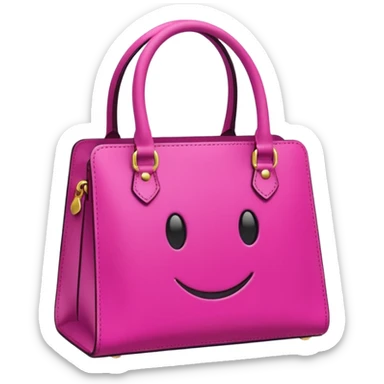 "Bolsa fucsia con asas, logo blanco de DRUNI PERFUMERÍAS, estilo emoji, fondo transparente" sticker