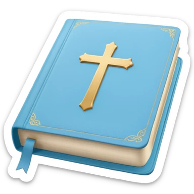 a pastel baby blue bible sticker
