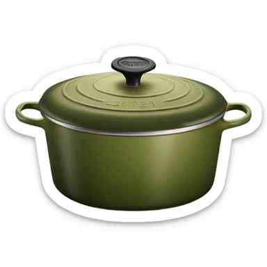 olive green le creuset dutch oven sticker