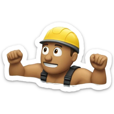 Work man swimming in a lake sticker