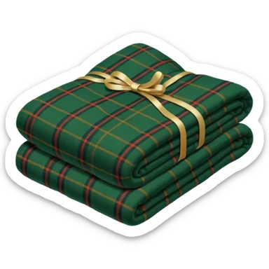 tartan blanket dark green folded  sticker